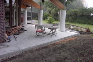 fundering en betonplaat veranda